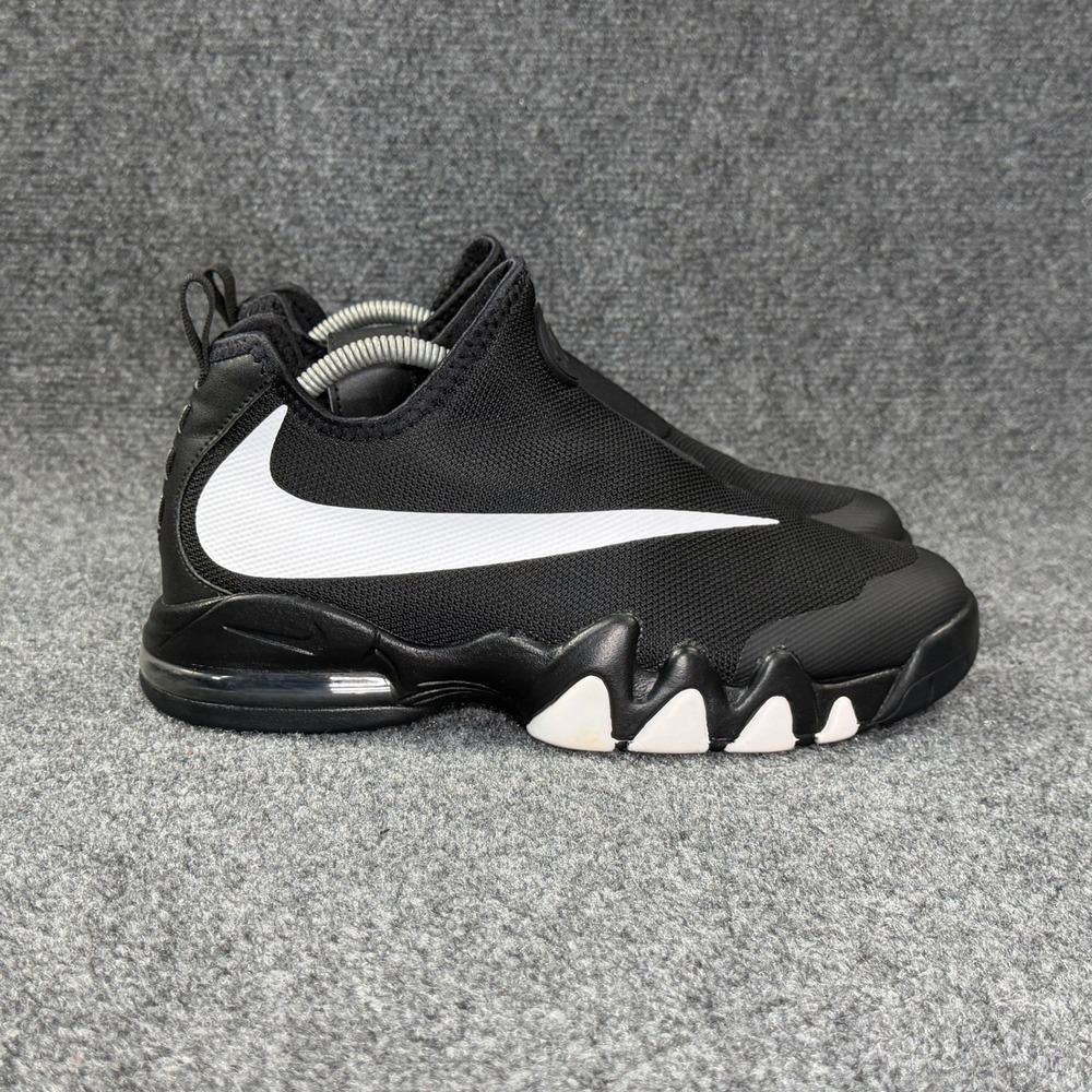 Nike Big Swoosh Athletic Shoes Men's 8.5 Black White Retro Basketball Sneakers